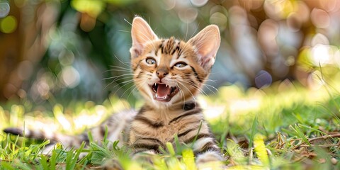 bengal kitten mewing - Powered by Adobe