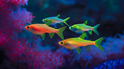 Glofish, genetically engineered fluorescent neon fish