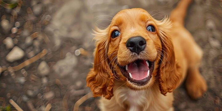 happy cocker spaniel puppy