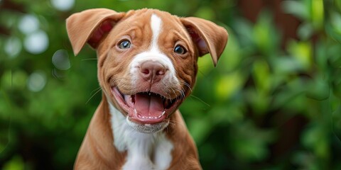 happy pit bull puppy