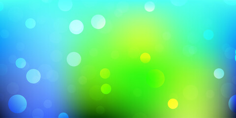 Light blue, green vector background with random forms.