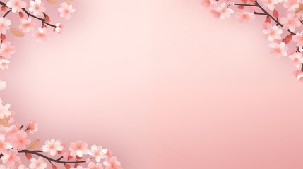 Animated Cherry Blossom Branches Over a Soft Pink Background