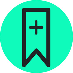 Premium bookmark icon or logo in line style.  High quality signs and symbols on a green background