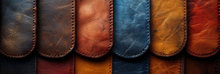 Vibrant leather swatches for creative projects