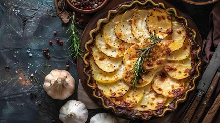 french cuisine delight creamy potato gratin dauphinois delectable side dish food photography