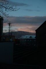 sunset over the city