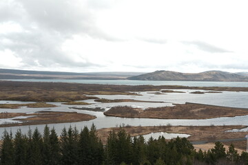 lake and mountains