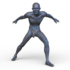男性原始人　3DCGレンダリング