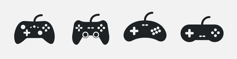Video game control joystick flat icon. Videogame console controller game pad © kolonko