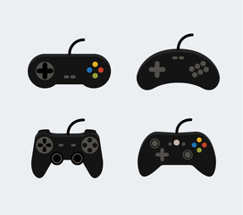 Video game control joystick flat icon. Videogame console controller game pad © kolonko