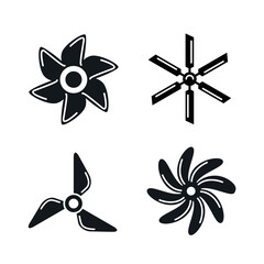 Vector screw fan prop turbine blade motor. Rotor shape boat air propeller symbol industry cooler airflow. © kolonko