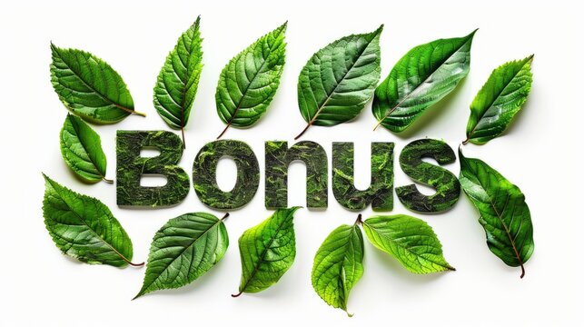 The word Bonus created in Leaf Lettering.