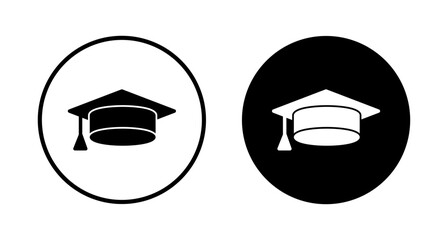 Education icon vector isolated on white background. Graduation cap icon. Graduate. Students cap