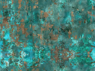 metallic texture with distressed verdigris, blending elegance with rustic charm for a vintage-inspired aesthetic