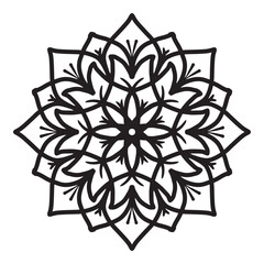 Simple mandala with floral decoration pattern