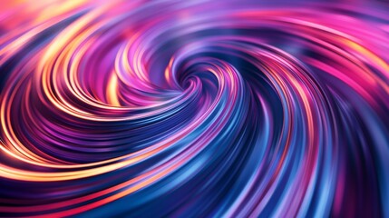 Fototapeta premium Vibrant Spiral Abstract Art Background, Dynamic abstract spiral background in vivid hues of blue, pink, and purple, evoking a sense of motion and energy.