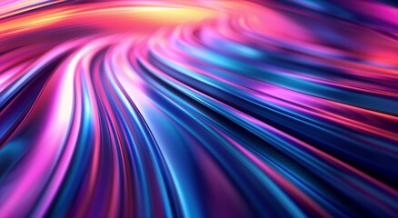 Radiant Abstract Swirls with Sunset Colors, A stunning abstract image with vibrant swirls of blue, pink, and purple, highlighted by a warm sunset glow.