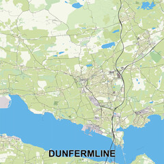 Dunfermline, United Kingdom map poster art