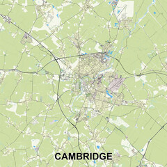 Cambridge, United Kingdom map poster art