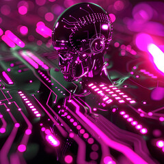 futuristic Ai focused pink 