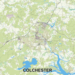 Colchester, United Kingdom map poster art