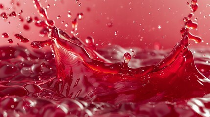 vibrant red liquid splashing dynamically berry jam or juice cutout photo