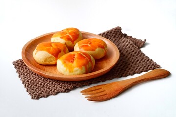 Bakpia or Kue Pia, is one of indonesian food made from a mixture of green beans and sugar, which is wrapped in flour, then baked