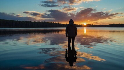 sunset on the lake