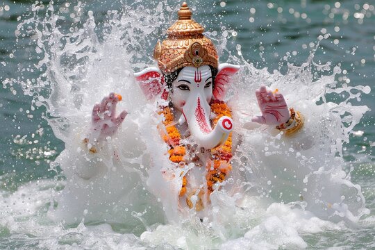 Emotional moments  ganesh chaturthi idol immersion ceremony captured in rivers and oceans