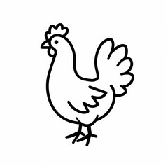 chicken logo design, icon, white background