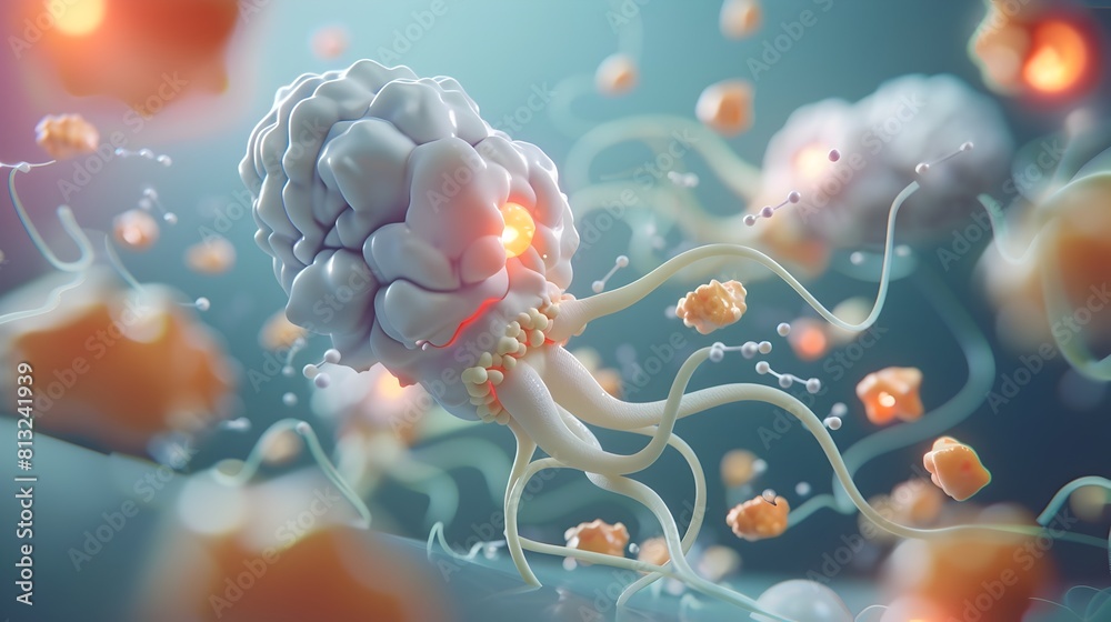 Poster insulin s role in modulating neuroplasticity and cognitive function depicted through 3d rendering