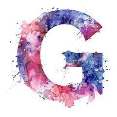 letter G watercolor painting on a white background