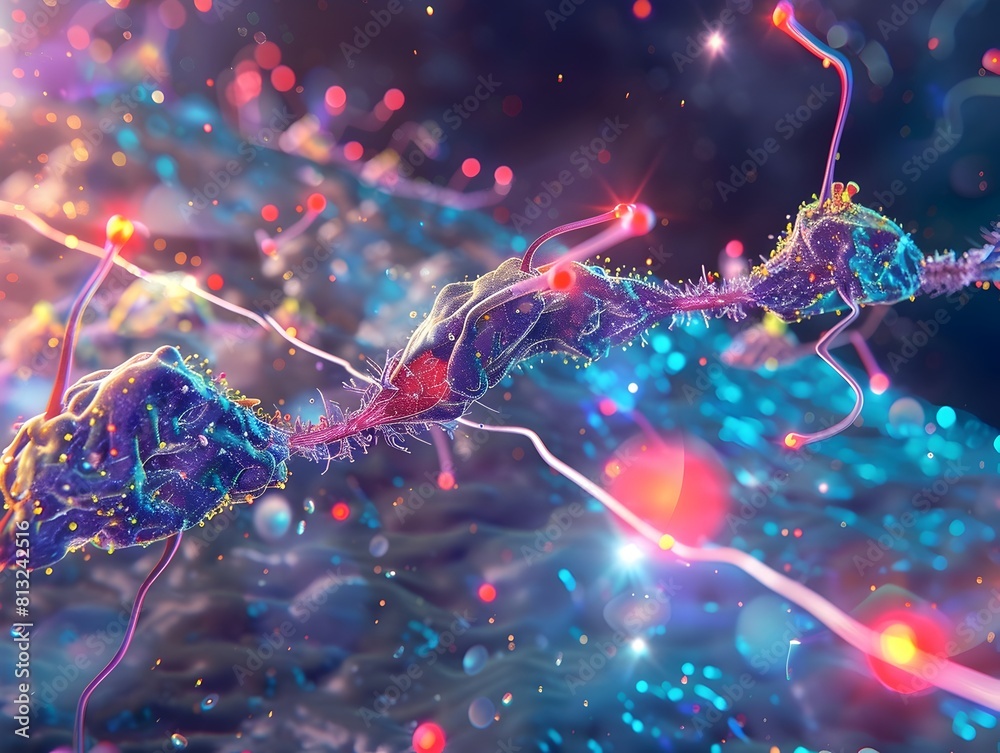 Poster visualizing the dynamic interplay of insulin neurotransmitters and synaptic plasticity in a