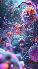 Microscopic of Insulin s Effects on Neuronal Survival and Neurogenesis - obrazy, fototapety, plakaty