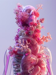 3D of Insulin as an Emotional Guardian Promoting Resilience and Stress Tolerance - obrazy, fototapety, plakaty