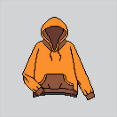 Pixel art illustration Hoodie. Pixelated Jacket. Hoodie Jacket Fashion pixelated for the pixel art game and icon for website and video game. old school retro.