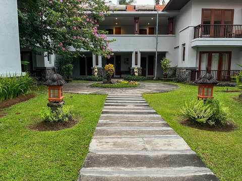 street in the garden of hotel, ketapang indah hotel, banyuwangi indonesia
