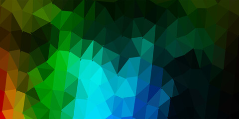 Dark multicolor vector abstract triangle template.