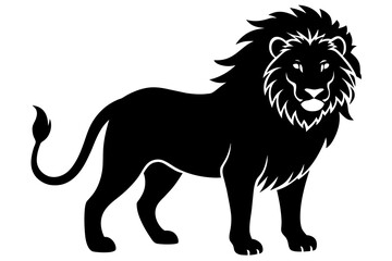 lion line art silhouette illustration