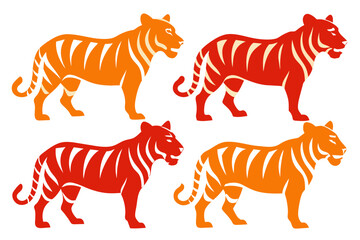 tiger line art silhouette vector illustration