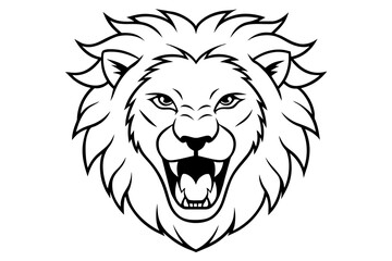 lion face cartoon vector illustration
