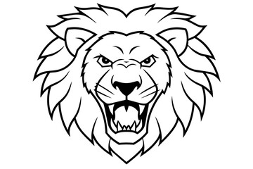 lion face cartoon vector illustration