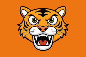 tiger face cartoon vector illustration