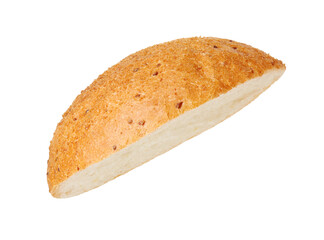 Half of fresh burger bun isolated on white