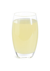 Refreshing lemon juice in glass isolated on white