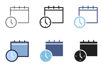 Clock and calendar vector icon. Schedule, routine, deadline graphic element