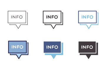 Info speech bubble icon. Vector graphic element for faq, information, question and answer, problems and solutions