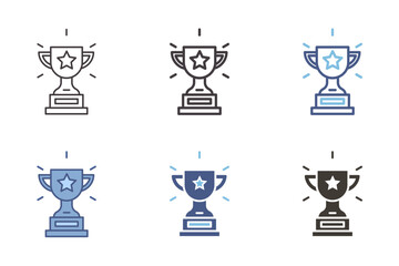 Trophy award cup icon. Vector graphic elements. Prize, winner object