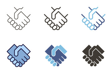 Handshake icon. Partnership, deal, business greeting, agreement. Shaking hands vector graphic elements