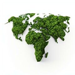 Stylish treeshaped world map on a clean white background, Ai Generated